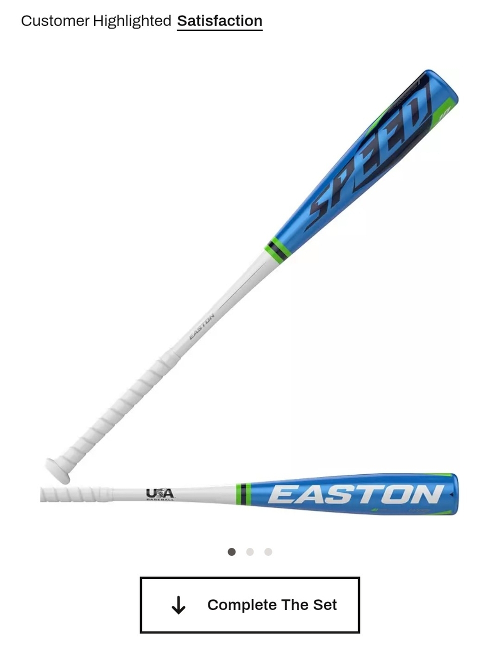 Easton SPEED Youth Bat in Blue, White & Green Accents